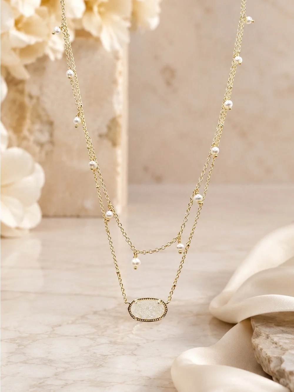 Kendra Scott Elisa Cultured Freshwater Pearl & Drusy stone.